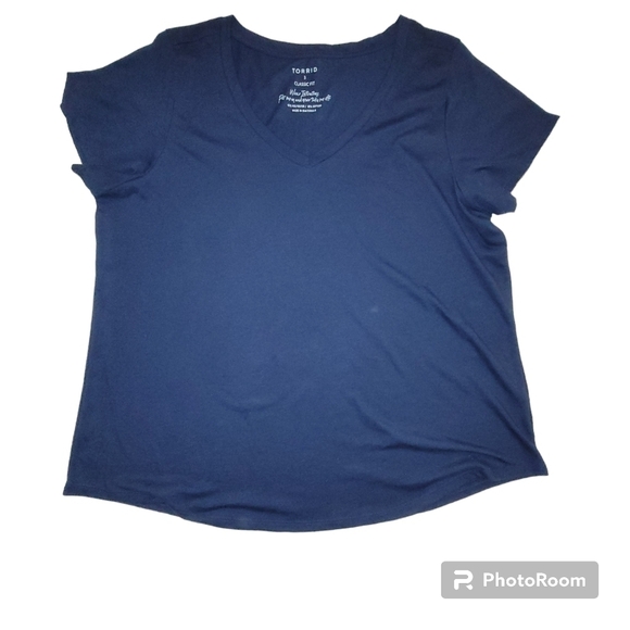 + Torrid navy blue vneck short sleeve relaxed fit short sleeve tshirt - Picture 11 of 11